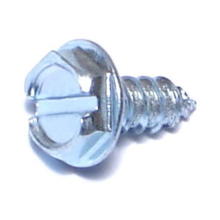 Midwest Fastener Sheet Metal Screw, #7 x 3/8 in, Zinc Plated Steel Flange Hex Head Slotted Drive, 100 PK 02917